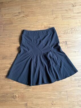 Fitted Black Skirt with Flared Panels